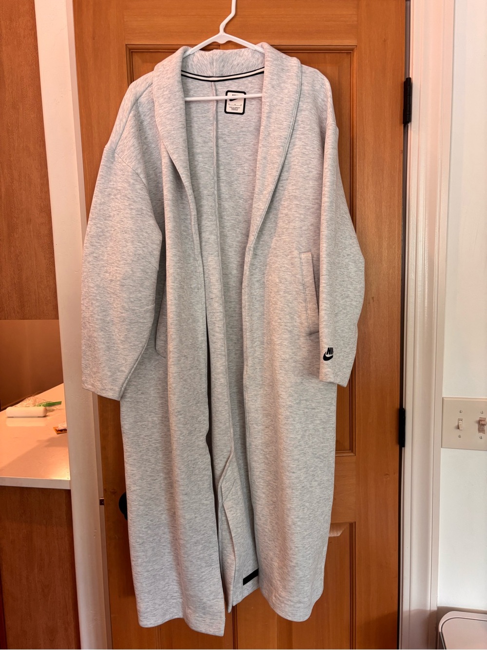 Nike Heather Gray Hooded Longline Cardigan